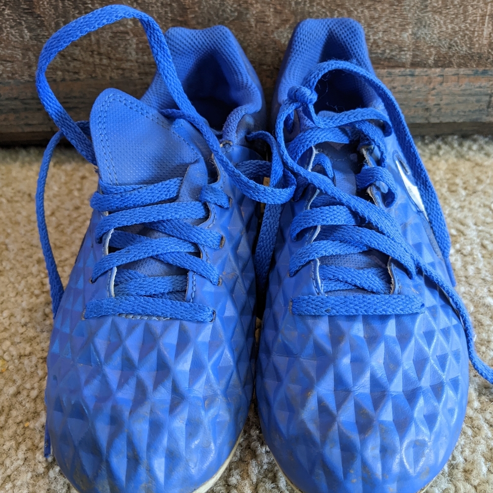 Blue Nike Tiempo Boys Cleats